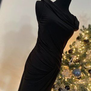 Formal Drop Shoulder Black Holiday Gown